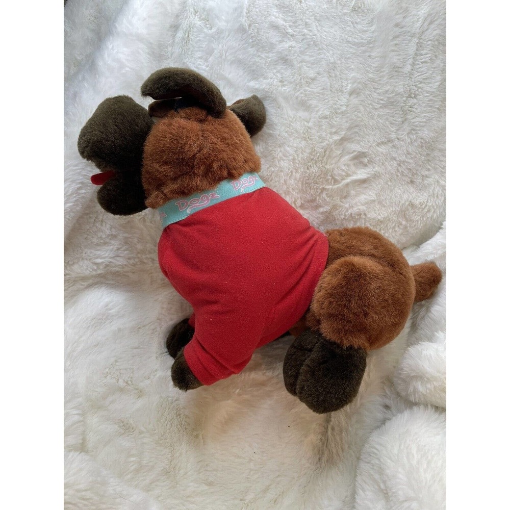 1997 Vintage TRENDMASTERS BULLDOG PLUSH 14” Puppy With Red Sweater